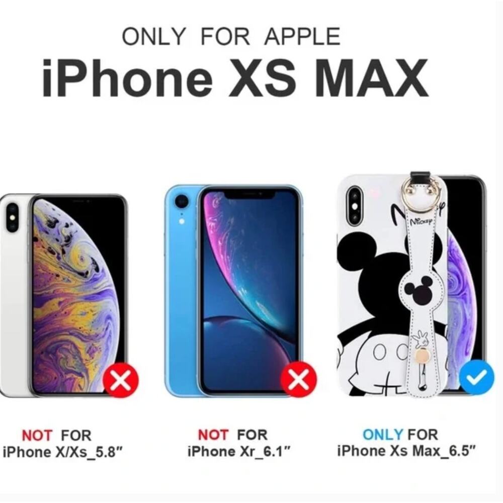 Disney Mickey Mouse iPhone XS Max Case Wrist Strap Key Ring - Picture 2 of 5